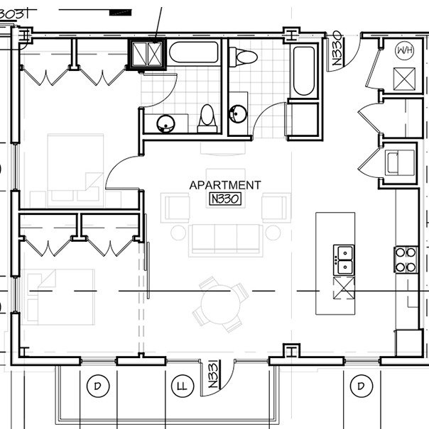 Slowdown Apartments - Apartment 330 Floor Plan